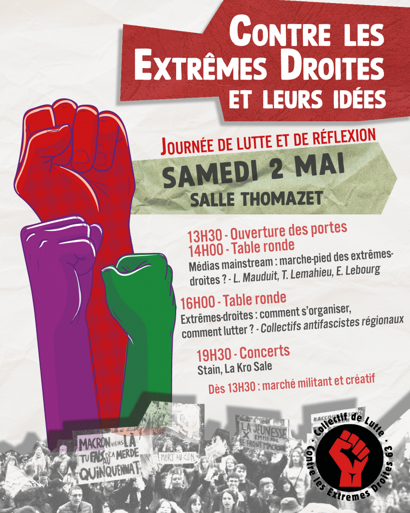Journée de lutte et de réflexion antifasciste – samedi 2 mai